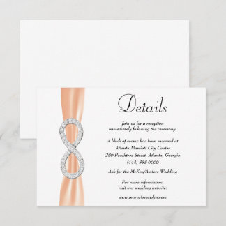 Tarjeta De Recepción Detalles del Boda de infinito de diamante de cinta