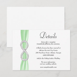 Tarjeta De Recepción Detalles del Boda de infinito de diamante de cinta