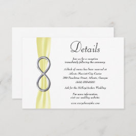 Tarjeta De Recepción Detalles del Boda de infinito plateado de cinta am