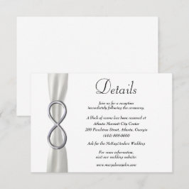 Tarjeta De Recepción Detalles del Boda de infinito plateado de cinta bl