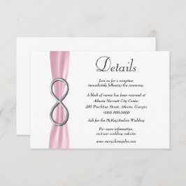 Tarjeta De Recepción Detalles del Boda de infinito plateado de cinta ro