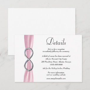Tarjeta De Recepción Detalles del Boda de infinito plateado de cinta ro