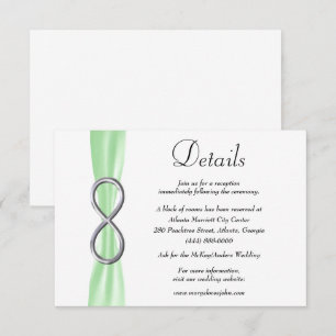 Tarjeta De Recepción Detalles del Boda de infinito plateado de cinta ve