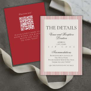 Tarjeta De Recepción Detalles del Boda de la banda roja del guión del v