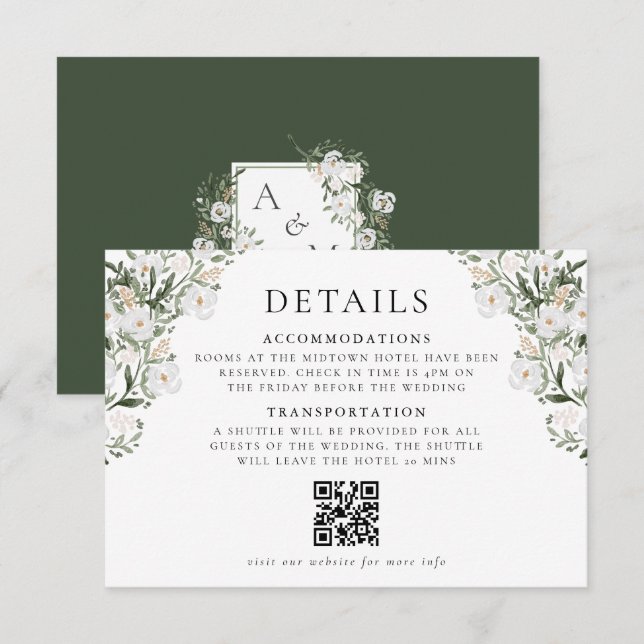 Tarjeta De Recepción Detalles del Boda de la casa de campo (Anverso / Reverso)