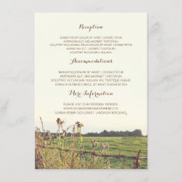 Tarjeta De Recepción Detalles del Boda de la cerca rural