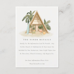 Tarjeta De Recepción Detalles del Boda de la choza de la Palm Beach Tro
