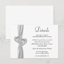 Detalles del Boda de la cinta blanca Diamond Heart