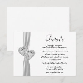 Tarjeta De Recepción Detalles del Boda de la cinta blanca Diamond Heart