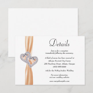 Tarjeta De Recepción Detalles del Boda de la cinta de Naranja Diamond H