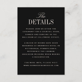 Tarjeta De Recepción Detalles del Boda de la elegancia clásica del crem