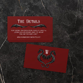 Tarjeta De Recepción Detalles del Boda de la fantasía Red Black Dragon