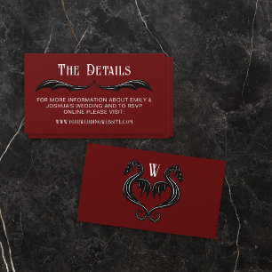 Tarjeta De Recepción Detalles del Boda de la fantasía Red Black Dragon 