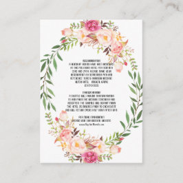 Tarjeta De Recepción Detalles del Boda de la flor floral rustica de Rub