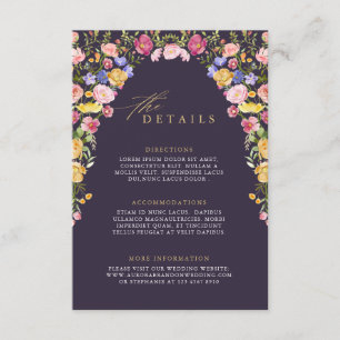 Tarjeta De Recepción Detalles del Boda de la flor silvestre de primaver