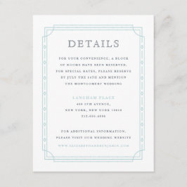 Tarjeta De Recepción Detalles del Boda de la frontera modernista Art De