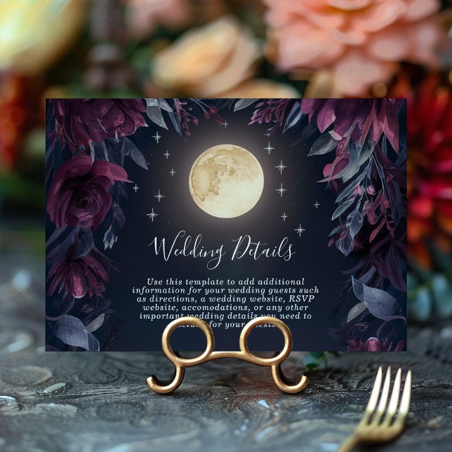 Tarjeta De Recepción Detalles del Boda de la luna del jardín mediterrán (Subido por el creador)