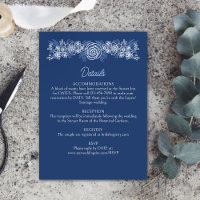 Detalles del Boda de la Marina Azul Dusty Floral B