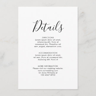 Tarjeta De Recepción Detalles del Boda de la Marina Blue Rubor Rosa Ros