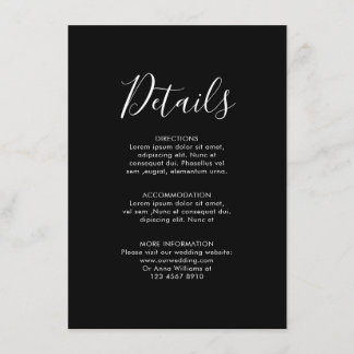 Tarjeta De Recepción Detalles del Boda de la Marina Blue Rubor Rosa Ros