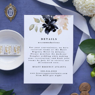 Tarjeta De Recepción Detalles del Boda de la Marina Romántica de la Mar