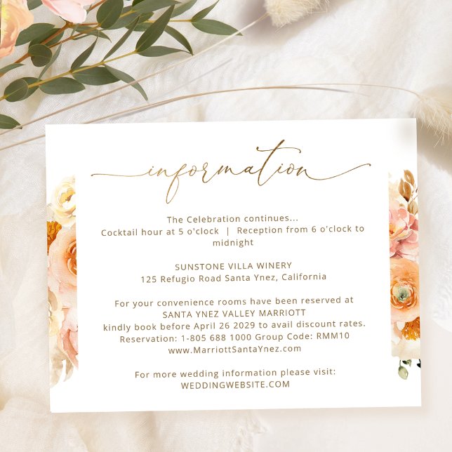 Tarjeta De Recepción Detalles del Boda de la moda, información del Boda (Subido por el creador)