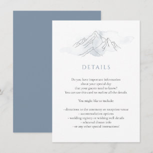 Tarjeta De Recepción Detalles del Boda de la naturaleza de la montaña B