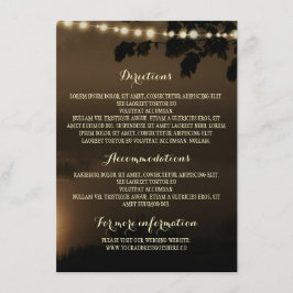 Tarjeta De Recepción Detalles del Boda de la naturaleza de las luces no