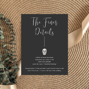 Tarjeta De Recepción Detalles del Boda de la parte Death Do Us