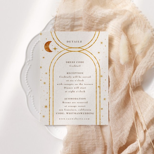 Tarjeta De Recepción Detalles del Boda de las estrellas celestiales de  (Subido por el creador)