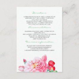 Tarjeta De Recepción Detalles del Boda de las flores rosadas antiguas -