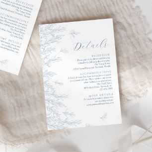 Tarjeta De Recepción Detalles del Boda de las hojas minimales de color