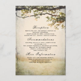 Tarjeta De Recepción Detalles del Boda de las ramas rusticas de árboles