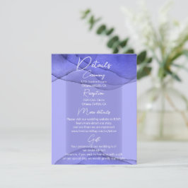 Tarjeta De Recepción Detalles del boda de lavanda violeta azul