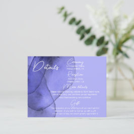 Tarjeta De Recepción Detalles del boda de lavanda violeta azul