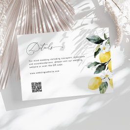 Tarjeta De Recepción detalles del boda de limones de color agua