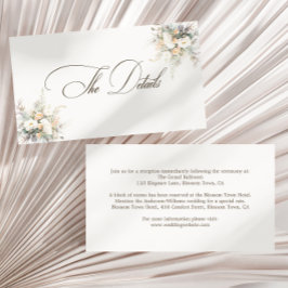 Tarjeta De Recepción Detalles del Boda de los bloggers blancos rusos