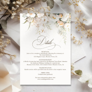 Tarjeta De Recepción Detalles del Boda de los bloggers blancos rusos