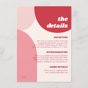 Tarjeta De Recepción Detalles del Boda de los modernos arcos rojos retr