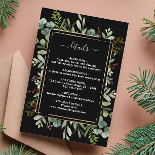 Tarjeta De Recepción Detalles del Boda de los Navidades de la vegetació