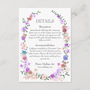 Tarjeta De Recepción Detalles del Boda de los Rosas de Springtime Garde