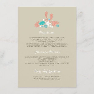 Tarjeta De Recepción Detalles del Boda de los tesoros subacuáticos de l