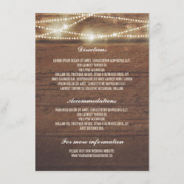 Tarjeta De Recepción Detalles del Boda de Madera Rusti