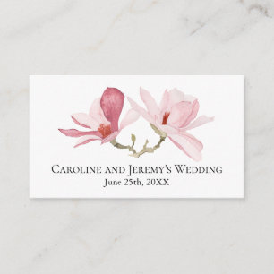 Tarjeta De Recepción Detalles del Boda de Magnolias Rosadas