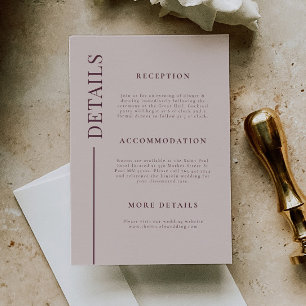 Tarjeta De Recepción Detalles del Boda de malla de línea limpia