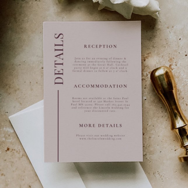 Tarjeta De Recepción Detalles del Boda de malla de línea limpia (Subido por el creador)