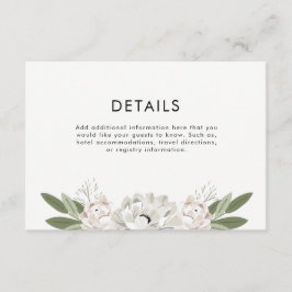 Tarjeta De Recepción Detalles del Boda de marfil y Rubor Sprigs