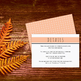 Tarjeta De Recepción Detalles del boda de melocotón moderno