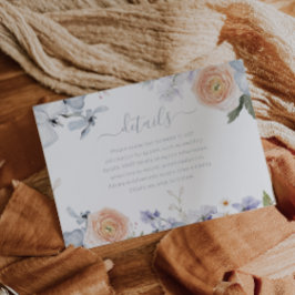 Tarjeta De Recepción Detalles del Boda de moda Peach Fuzz Dusty Blue