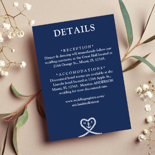 Tarjeta De Recepción Detalles del Boda de monograma de la superficie de